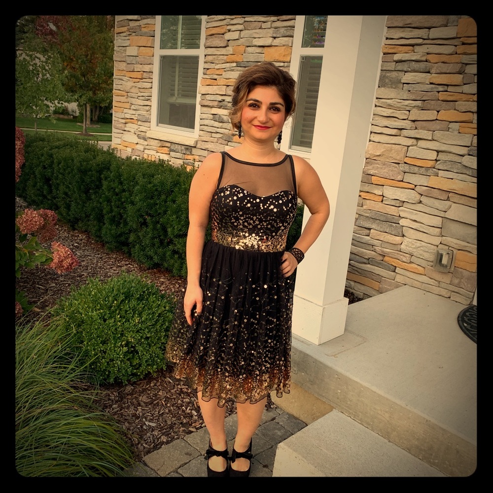 Gorgeous black and gold special occasion dress